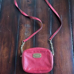 Michael Kors Red Crossbody Bag with Gold Accents